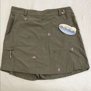 Columbia Olive Skirt with Green Palm Embroidery
